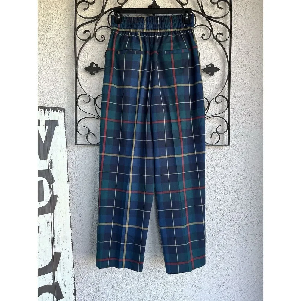 Urban Outfitters Paige Pleated Cropped Straight Leg Trouser- Small- Multicolored - Picture 6 of 10